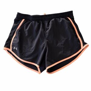 Under Armour Women's Black Shorts with Orange Trim HeatGear Pockets M Med M